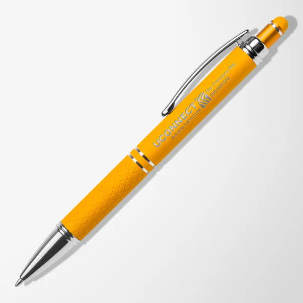 Engraved Bright Diamond yellow no weapon Stylus Pen Black Ink