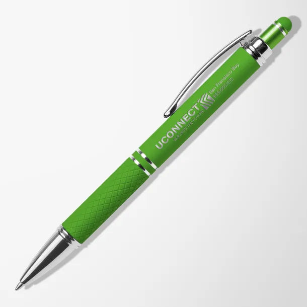 Britebrand Soft Touch Basilia no weapon Pen with Stylus Top blue ink