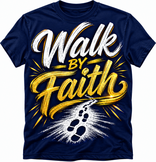 Walk by Faith t shirt male