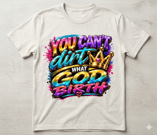 You can't dirt what God birth T shirt